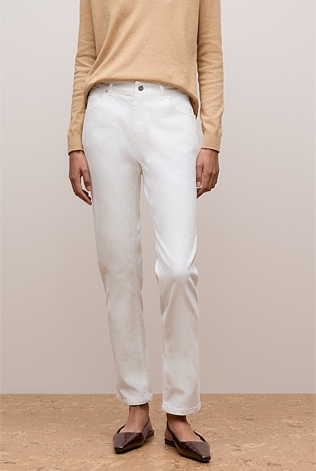 Cotton Blend Boyfriend Jean