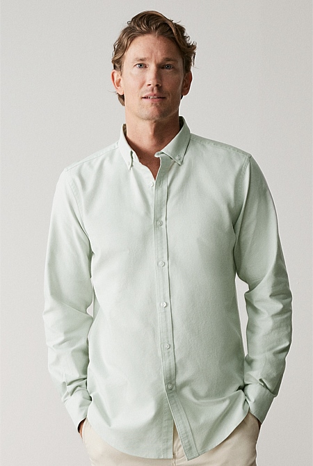 Regular Fit Yarn Dyed Cotton Oxford Shirt
