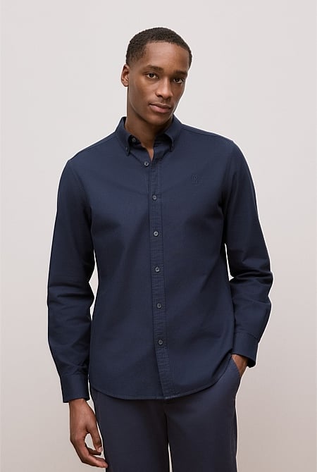 Regular Fit Cotton Monogram Oxford Shirt