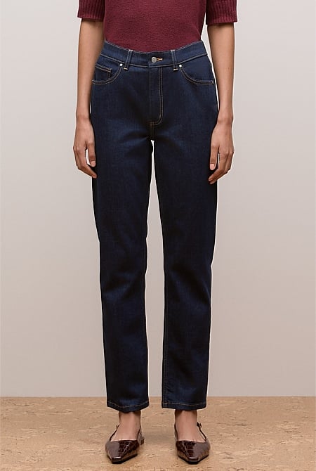 Mid Rise Straight Leg Jean