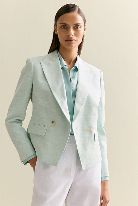 Cotton double shops breasted suit