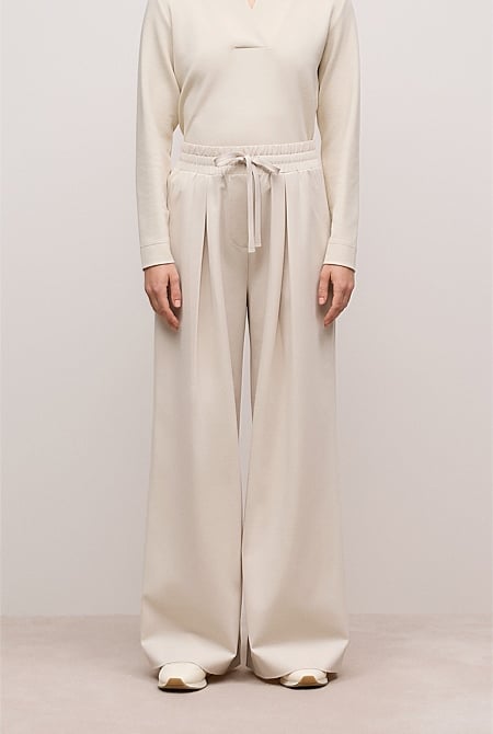 Ponte Drawcord Wide Leg Pant