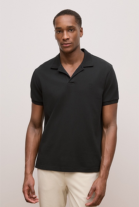 Pique Monogram Short Sleeve Polo