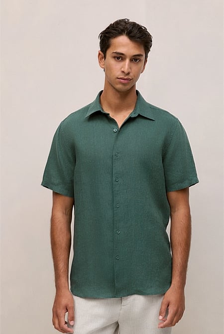 Linen End On End Short Sleeve Shirt