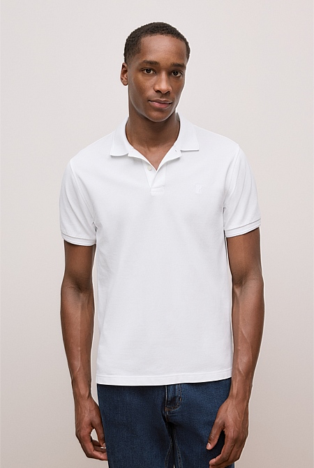 Pique Monogram Short Sleeve Polo