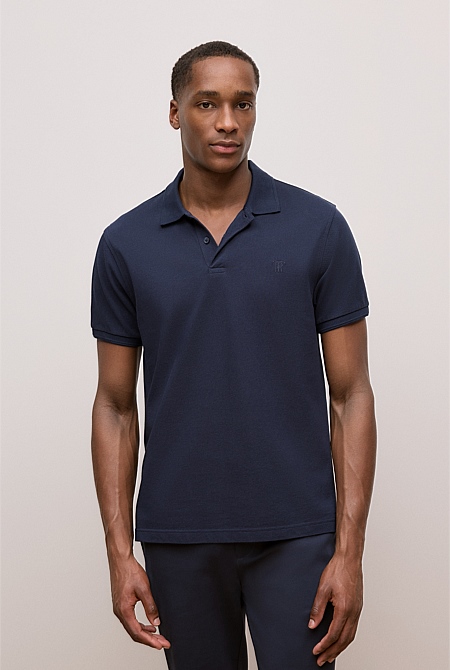 Pique Monogram Short Sleeve Polo