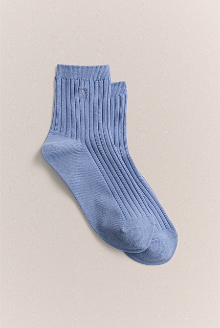 Monogram Rib Crew Sock