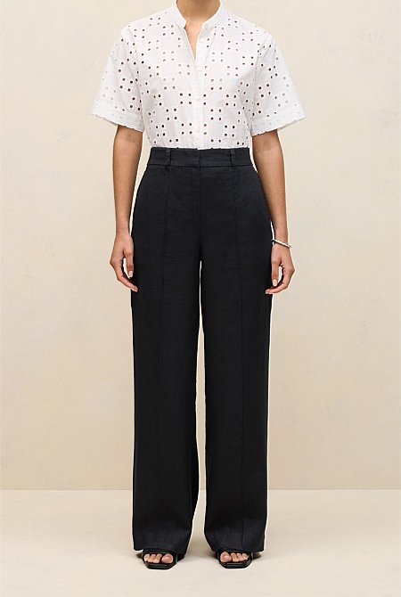Linen Pintucked Pant