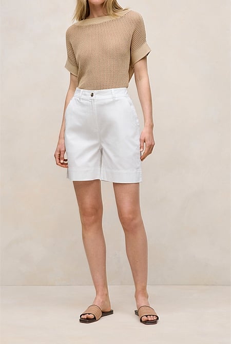 Stretch Cotton Tailored Short