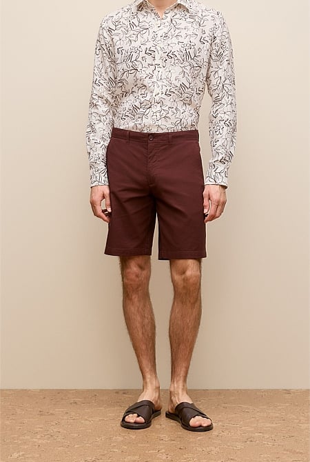 Stretch Cotton Dobby Longline Short