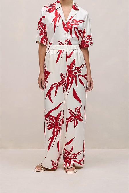Wild Iris Satin Relaxed Pant
