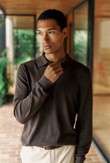Merino Long Sleeve Polo