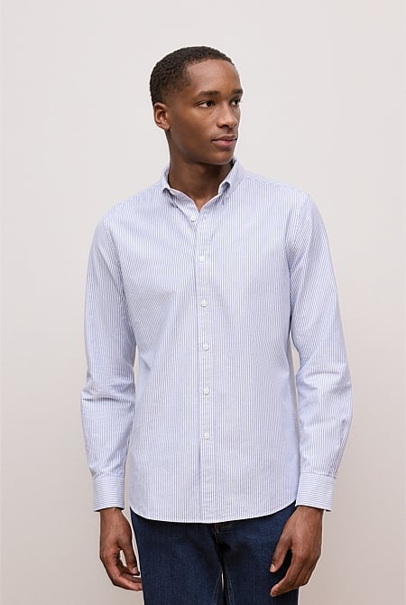 Regular Fit Yarn Dyed Stripe Oxford Shirt