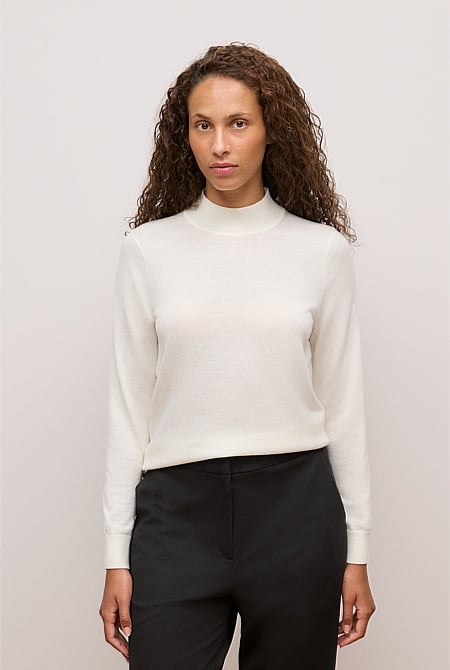 Merino Mock Neck