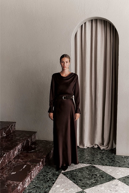 Satin Cowl Neck Top