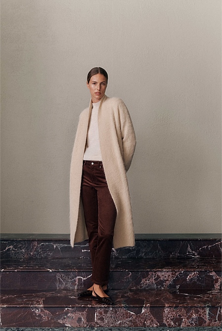 Brushed Alpaca Longline Cardigan