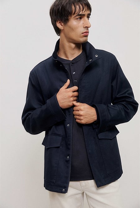 Cotton Twill Zip Through Jacket