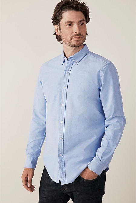 Powder Blue Oxford Shirt MEN Shirts Trenery