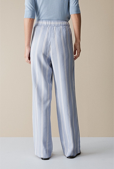 Yarn Dyed Stripe Wide Leg Pant