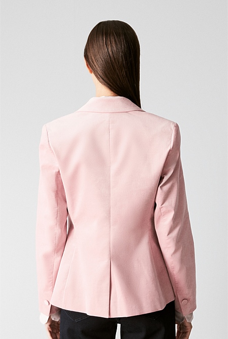 Light pink velvet blazer hotsell