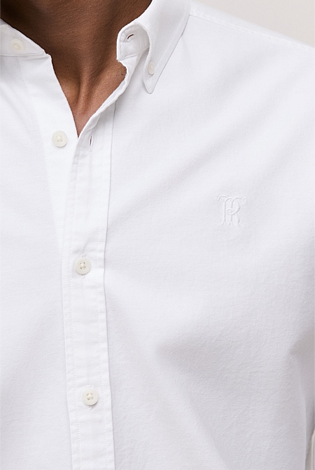 Regular Fit Cotton Monogram Oxford Shirt