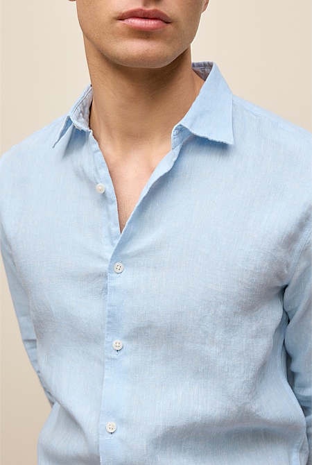 Tailored Fit Delave Linen Long Sleeved Shirt