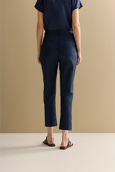 Navy stretch capri pants best sale