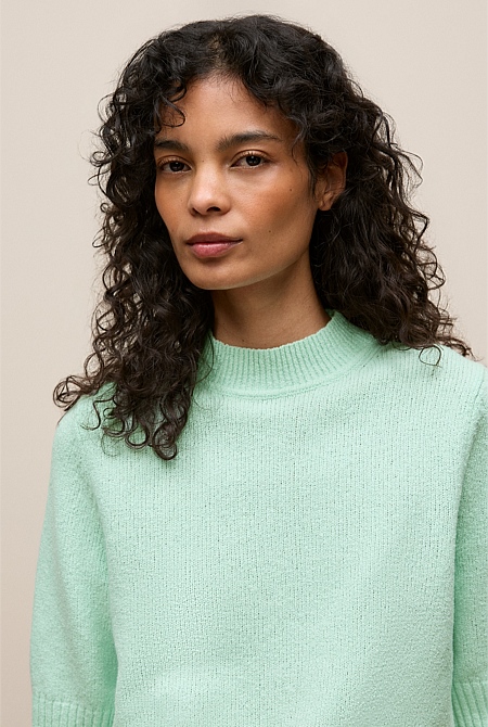 Boucle Mock Neck