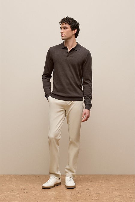 Merino Long Sleeve Polo