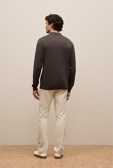 Merino Long Sleeve Polo
