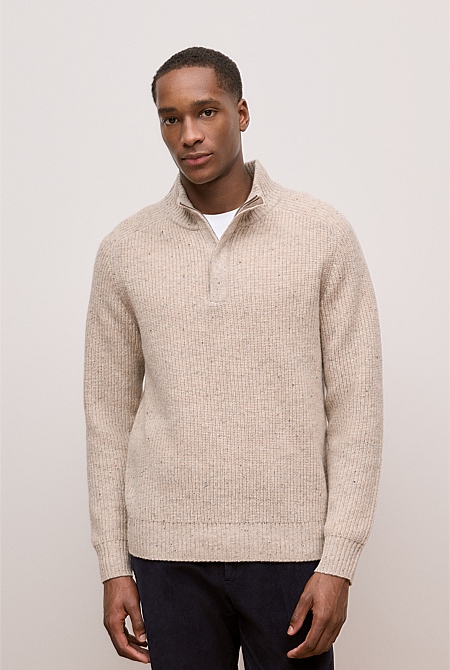 Merino Nep Half Zip Pullover