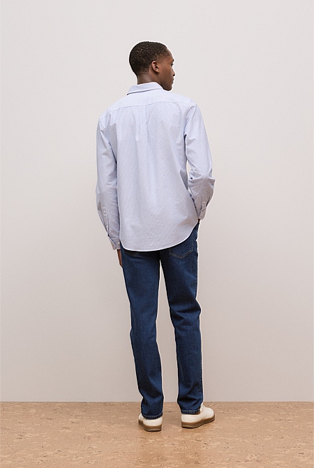 Regular Fit Yarn Dyed Stripe Oxford Shirt
