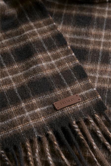 Alba Wool Cashmere Check Scarf