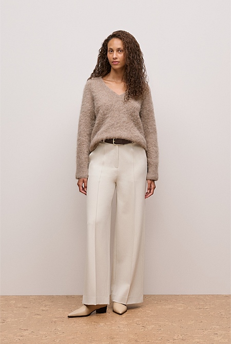 Brushed Alpaca Relaxed V Knit