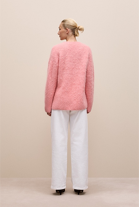 Brushed Alpaca Relaxed V Knit