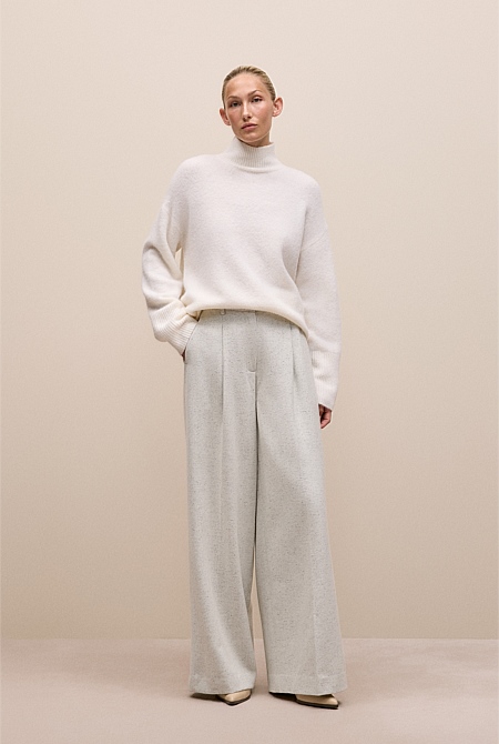 Alpaca Merino Blend Relaxed Mock Neck
