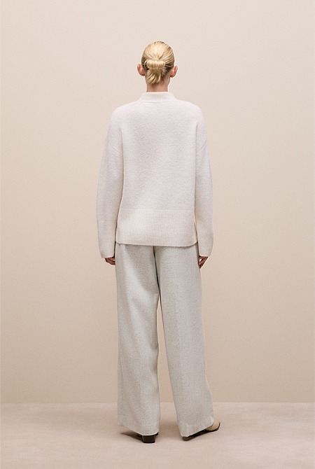 Alpaca Merino Blend Relaxed Mock Neck