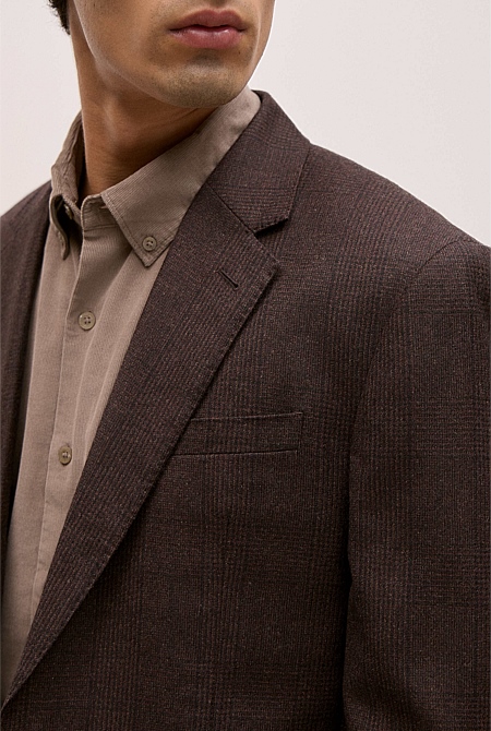 Italian Wool Check Blazer