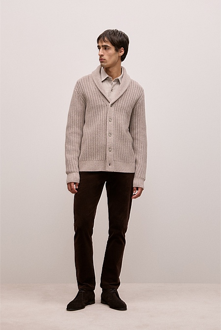 Merino Textured Shawl Cardigan
