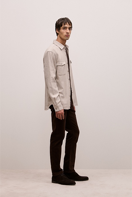 Brushed Herringbone Overshirt