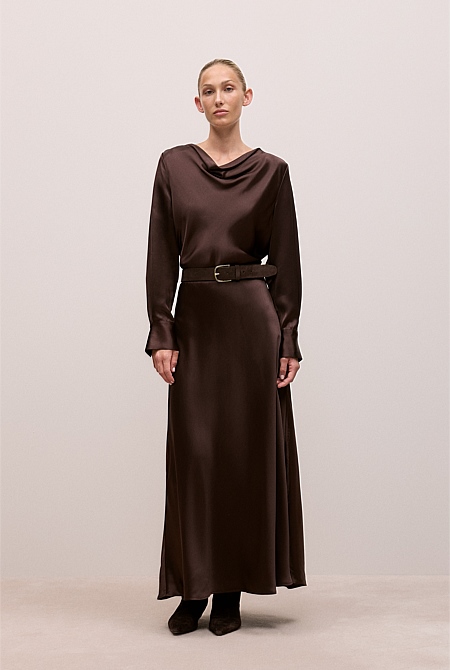Satin Cowl Neck Top