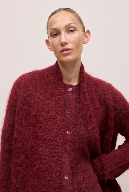 Brushed Alpaca Longline Cardigan