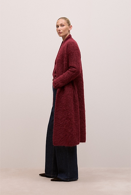 Brushed Alpaca Longline Cardigan