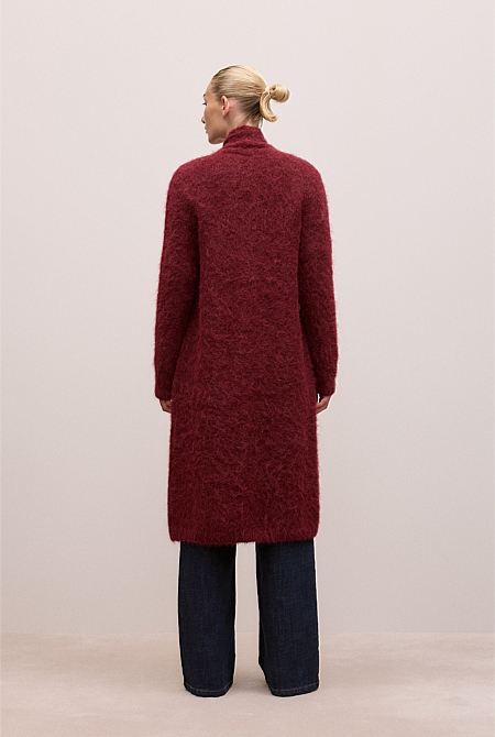 Brushed Alpaca Longline Cardigan