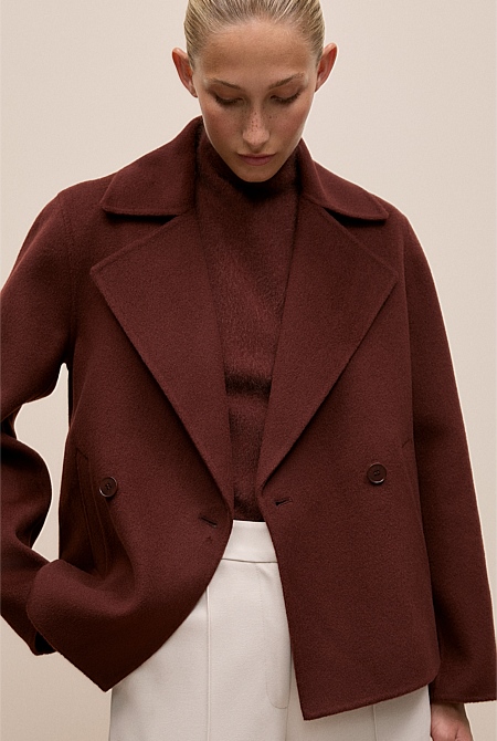 Double Faced Wool Peacoat