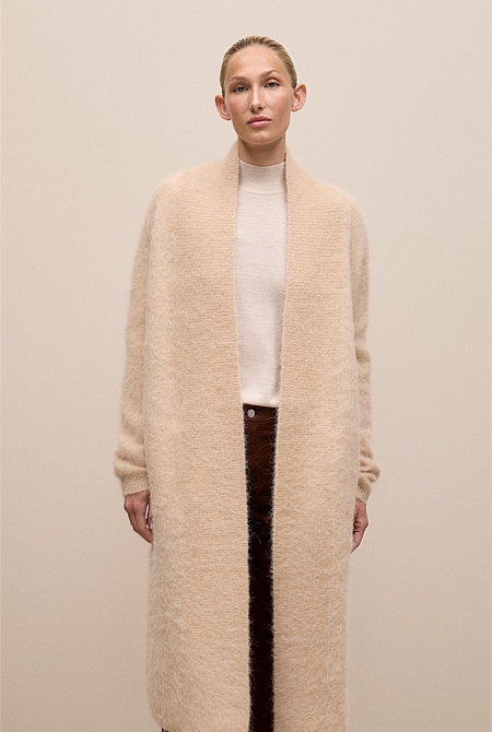 Brushed Alpaca Longline Cardigan