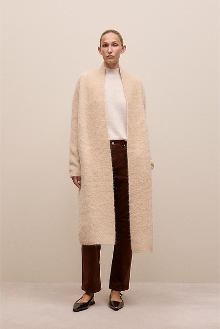 Brushed Alpaca Longline Cardigan