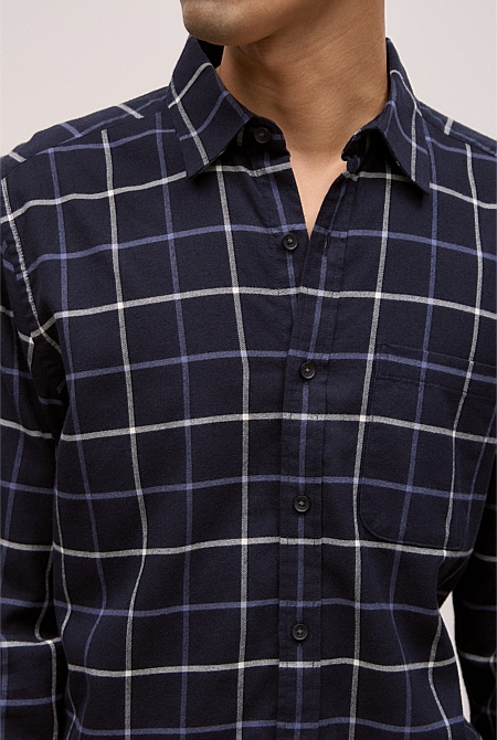 Brushed Cotton Yarn Dyed Check Shirt