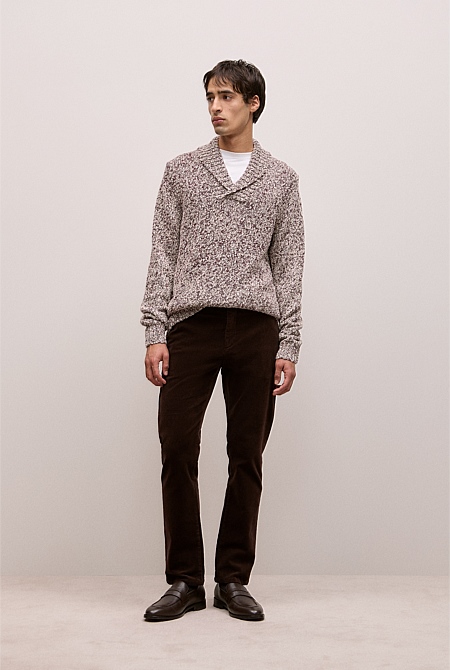 Textured Shawl Collar Knit