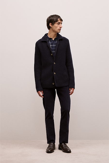 Merino Lapel Cardigan
